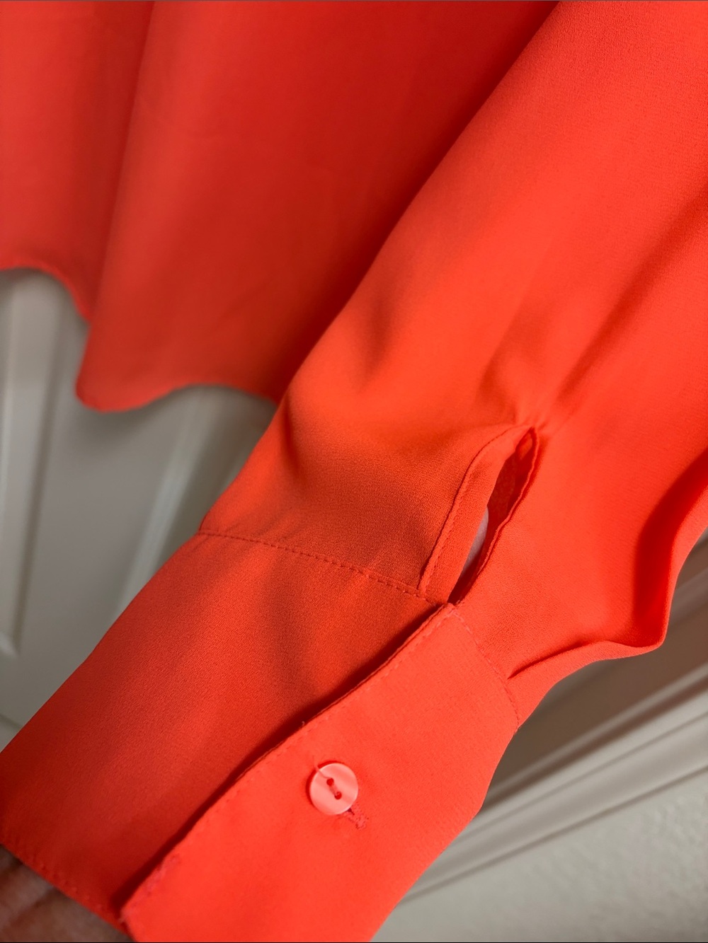 Worthington Coral-Red Button Down Blouse - Picture 5 of 7